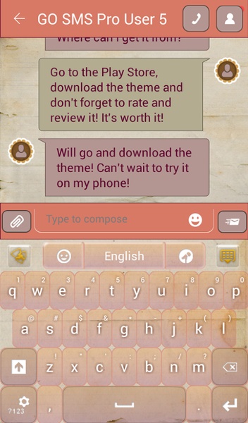 GO SMS Retro Theme - Preview 3