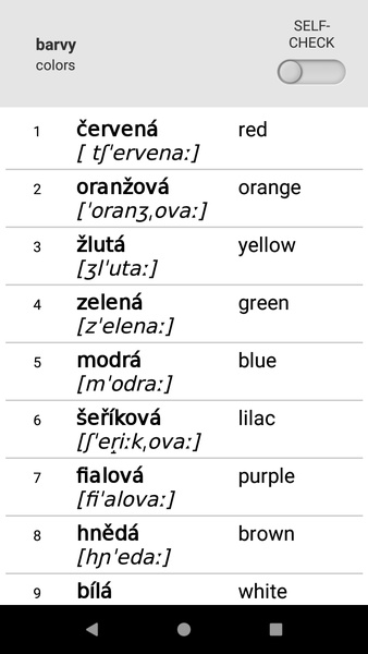 Learn Czech words with SMART-TEACHER - Preview 2