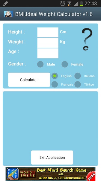 BMI, Ideal Weight Calculator v1.94 - Preview 1