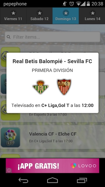 Partidos Televisados - Preview 1