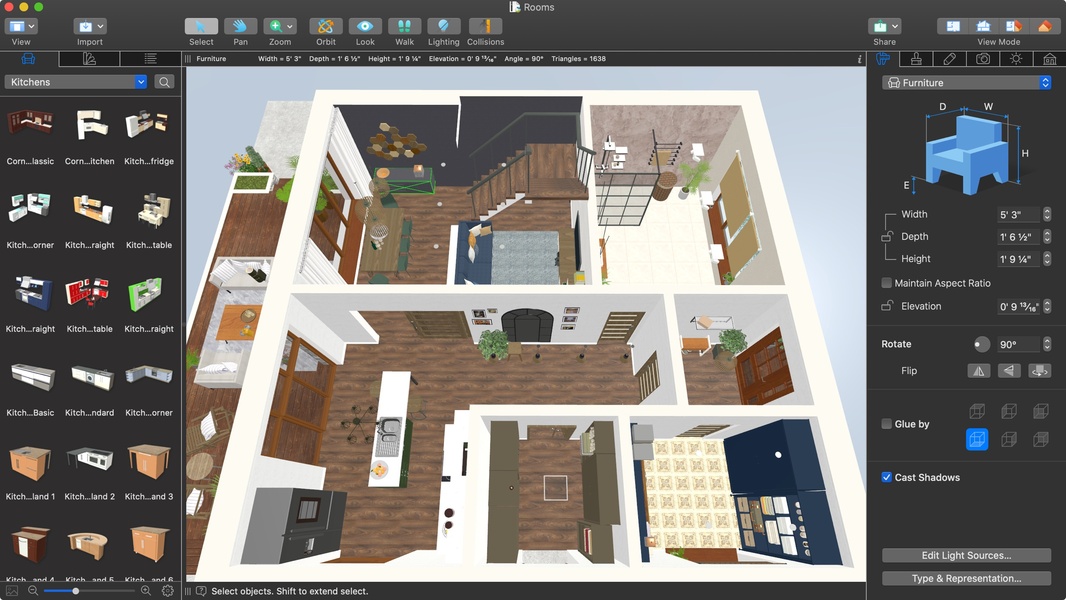 Éditeur de source de lumière – Live Home 3D pour Mac