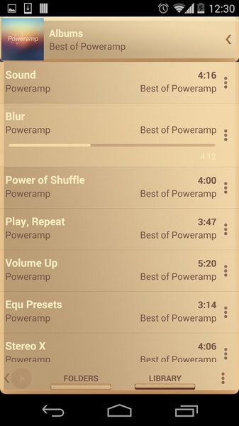 Poweramp Champagne Gold Skin - Preview 1