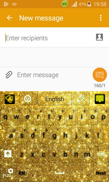 GO Keyboard Gold Shine theme - Preview 7