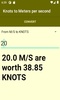 Knots to Meters per second converter screenshot 1