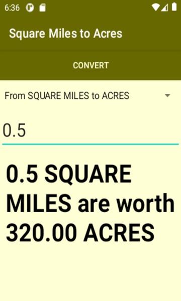 Square Miles to Acres converter - Preview 4