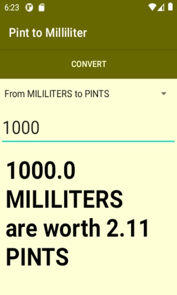 Pint to Milliliter converter - Preview 2