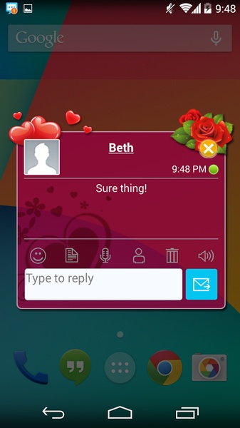 Handcent SMS Skin(Love) - Preview 1