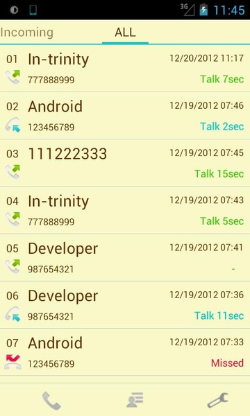Slide Call-log Free - Preview 1