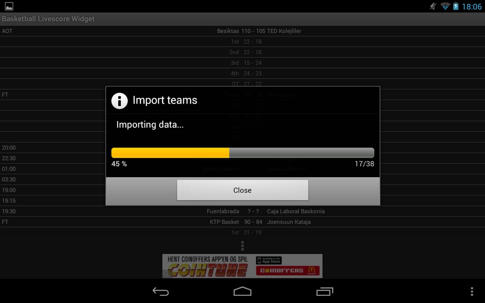 Basketball Livescore Widget - Preview 1