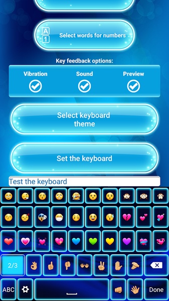 Neon Blue Emoji Keyboard - Preview 6