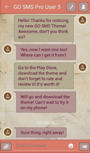 GO SMS Retro Theme - Preview 4