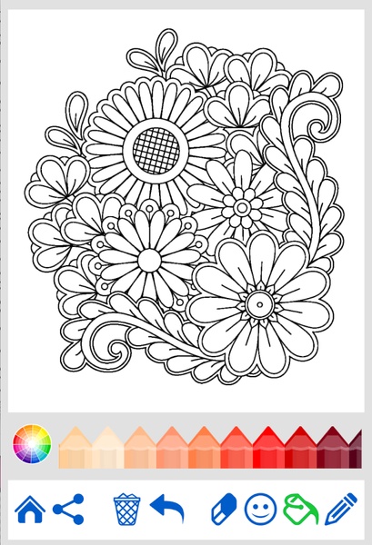 Mandala Flowers coloring book - Preview 5