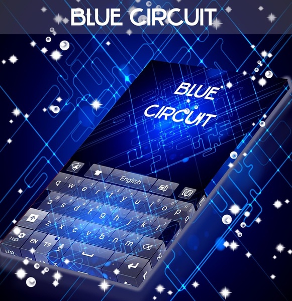 Blue Circuit GO Keyboard Theme - Preview 9
