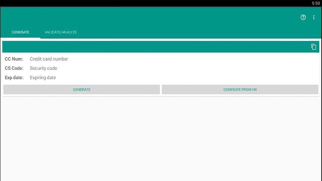 Credit Card number generator with analyzer - Preview 4