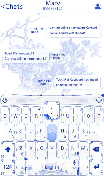 TouchPal SkinPack Blue and White Porcelain - Preview 3
