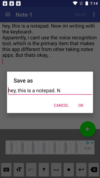 Voice Notebook - Preview 1