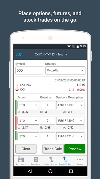 optionsXpress - Preview 2