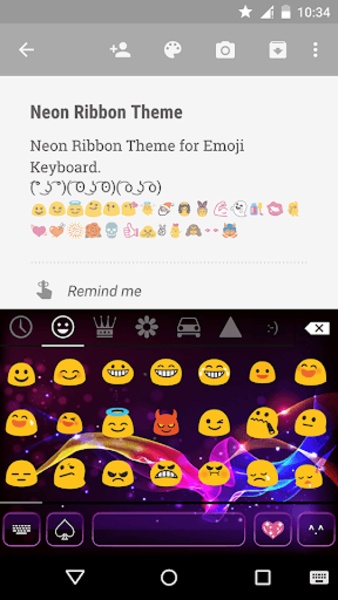 Neon Ribbon Emoji Keyboard - Preview 4