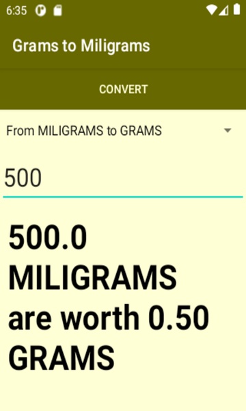Grams to Miligrams converter - Preview 2