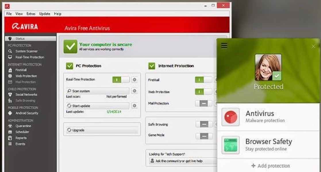 Avira free antivirus for store windows 7