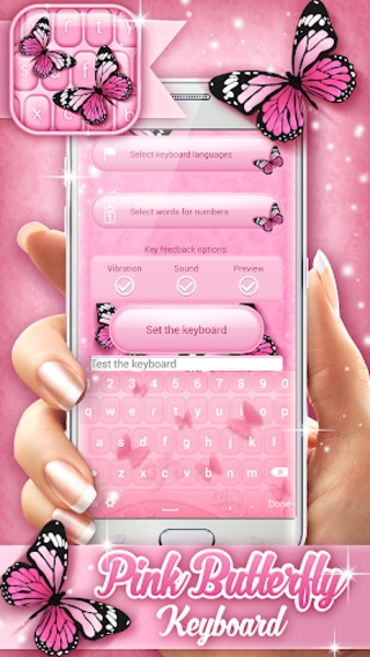 Pink Butterfly Keyboard - Preview 2