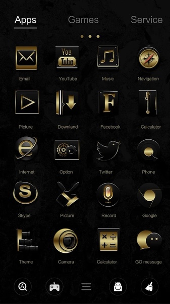 Black Gold GOLauncher EX Theme - Preview 4