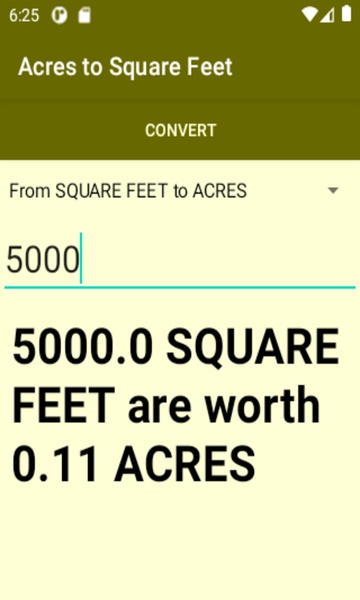 Acres to Square Feet converter - Preview 2