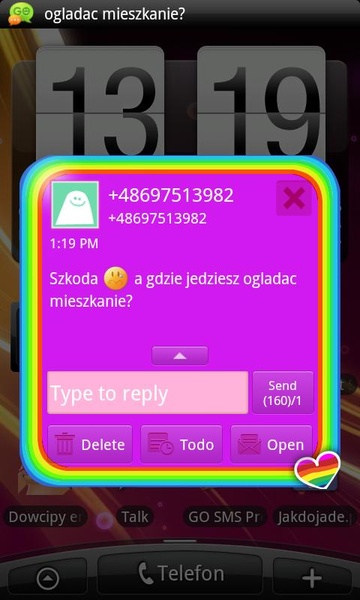 GO SMS Pro Rainbow Theme Free - Preview 2