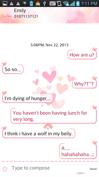 GO SMS LoveLove Theme - Preview 3