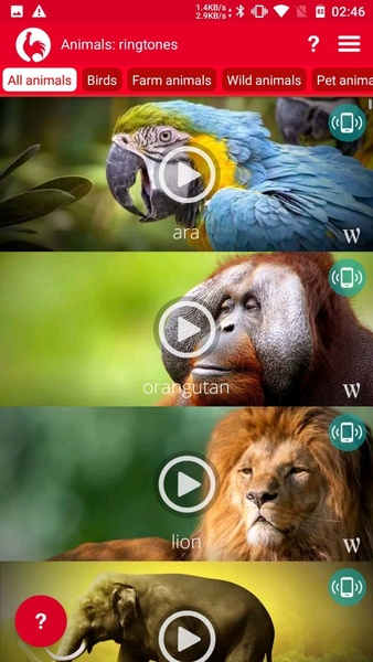 Animals: Ringtones for Android - Download the APK from Uptodown