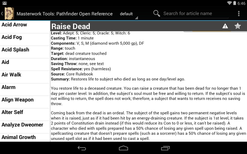 Masterwork Tools: Pathfinder Open Reference - Preview 1