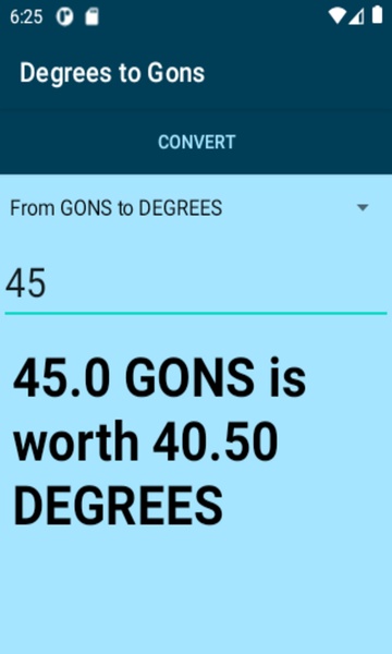 Degrees to Gons converter - Preview 1