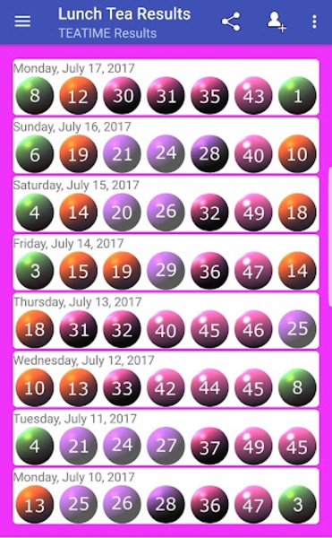 Lunch and Tea Lotto Results. for Android Download the APK from