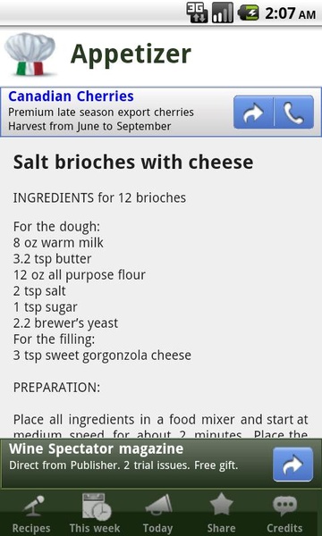 Italian recipes - Preview 1