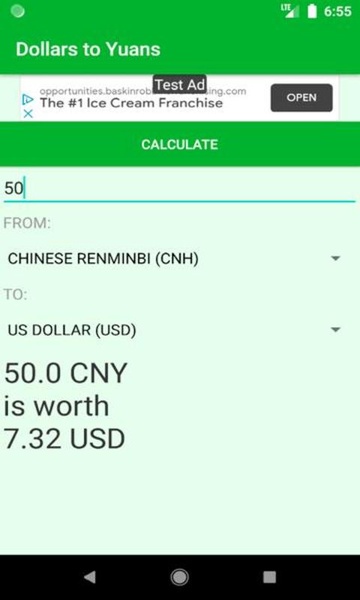 Dollars to Yuans converter - Preview 2