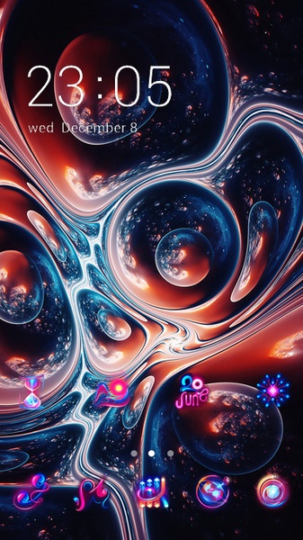 Colorful Red bubble starry sky art theme - Preview 3
