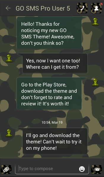 GO SMS Army Camouflage Theme - Preview 6
