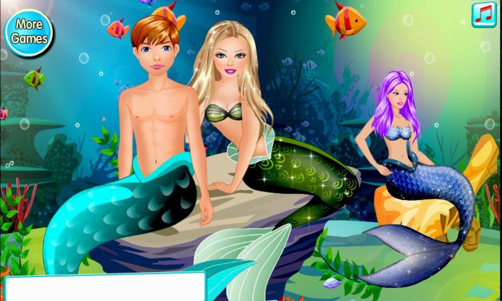 Mermaid Couple Kissing - Preview 3