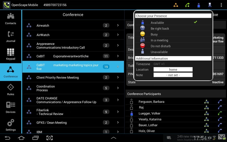 OpenScape Mobile - Preview 1