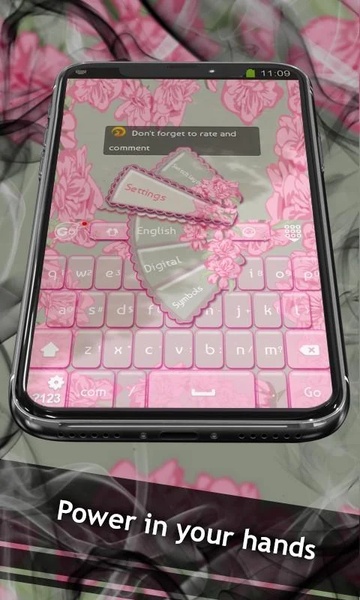 GO Keyboard Pink Flower Theme - Preview 1