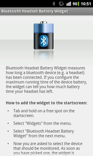 Bluetooth Headset Battery Widget - Preview 3