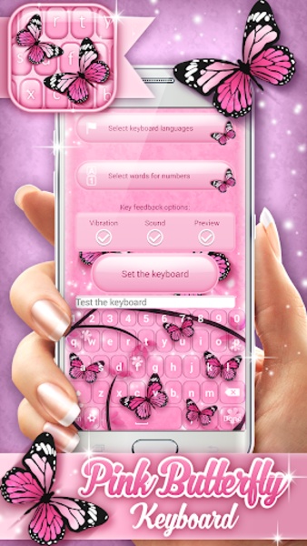 Pink Butterfly Keyboard - Preview 4