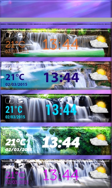 Waterfall Clock Weather Widget - Preview 2