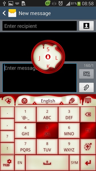 GO Keyboard Vampire Red Blood Theme - Preview 3