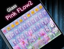 Glass PinkFlow2 Emoji Keyboard screenshot 1