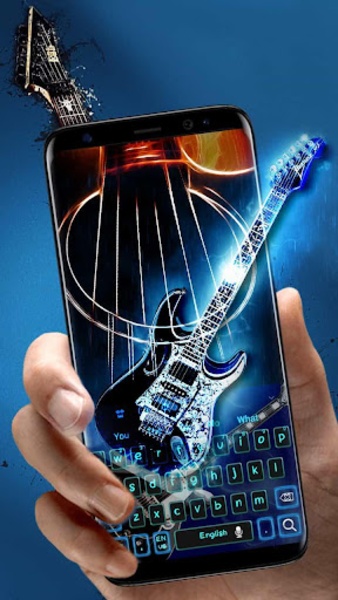 GO Keyboard Blue Rock Guitar theme - Preview 7