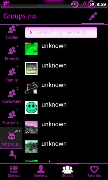 GoContacts Adea Pink Theme - Preview 4