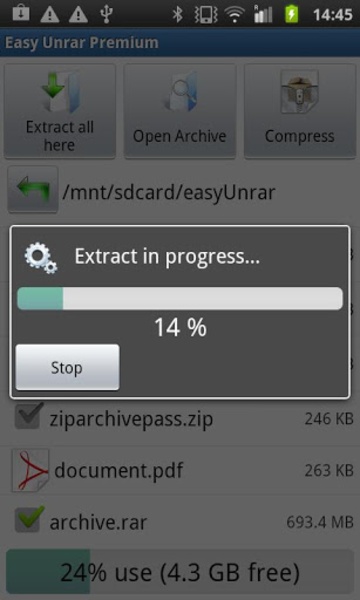 Easy Unrar, Unzip and Zip - Preview 4