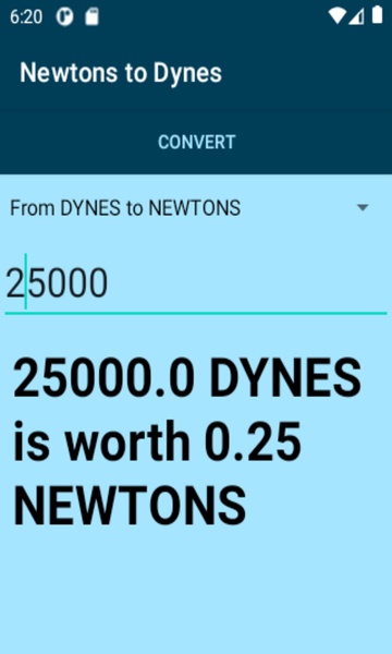 Newtons to Dynes converter - Preview 1
