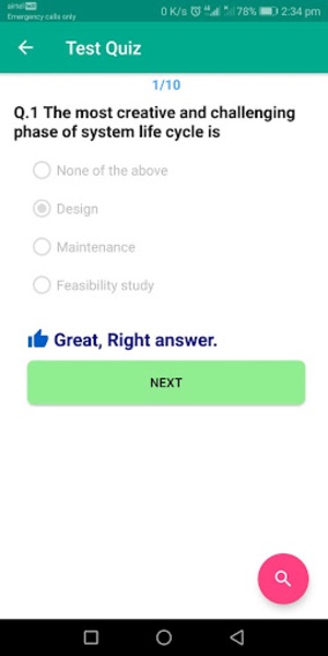 Schermata dell app Netwin su Android